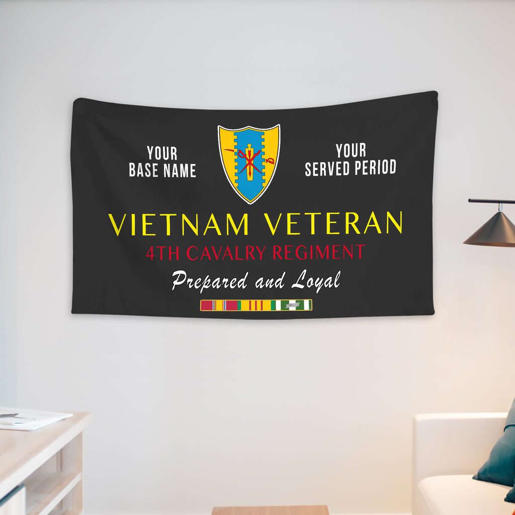 4TH CAVALRY REGIMENT WALL FLAG VERTICAL HORIZONTAL 36 x 60 INCHES WALL FLAG