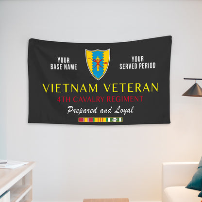 4TH CAVALRY REGIMENT WALL FLAG VERTICAL HORIZONTAL 36 x 60 INCHES WALL FLAG