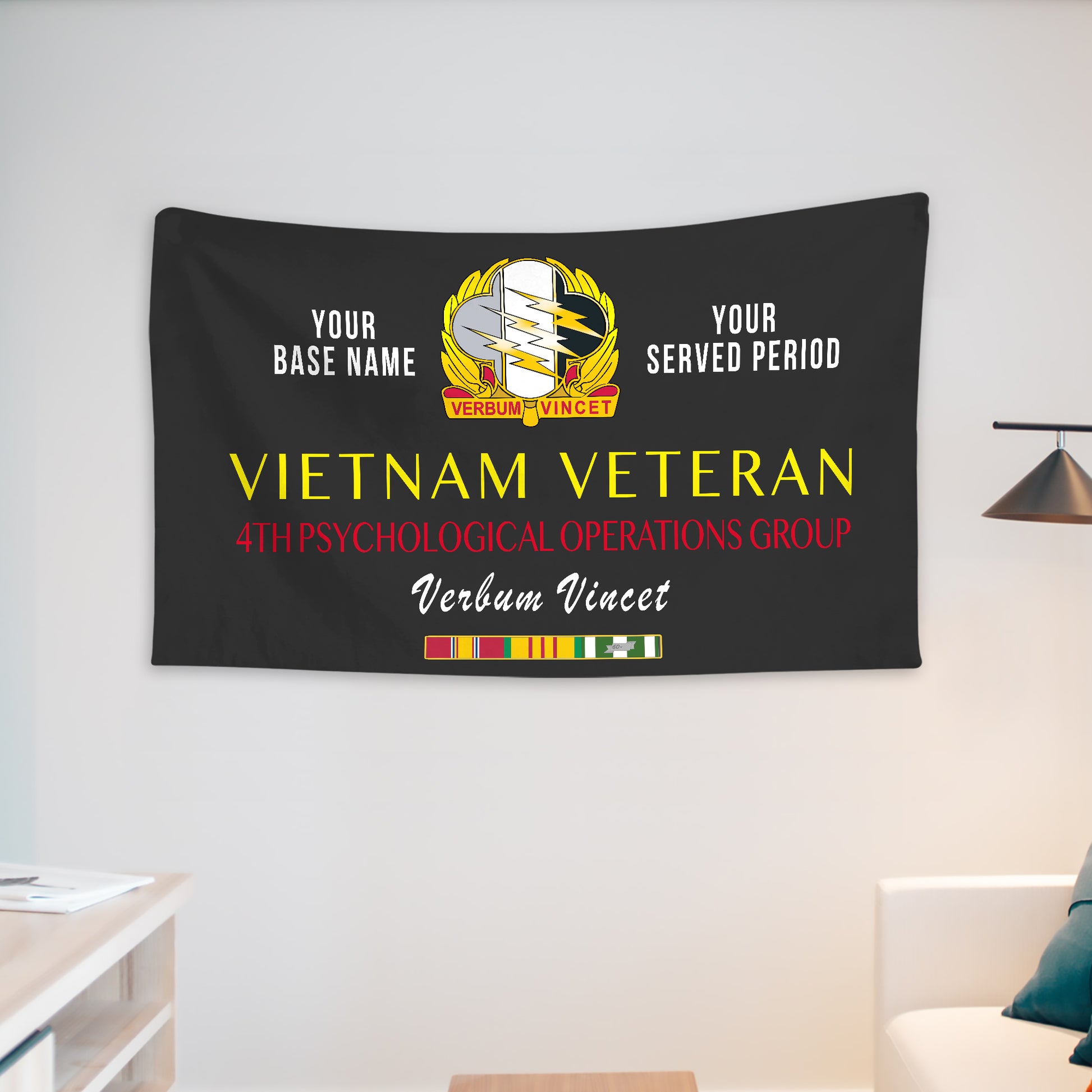 4TH PSYCHOLOGICAL OPERATIONS WALL FLAG VERTICAL HORIZONTAL 36 x 60 INCHES WALL FLAG