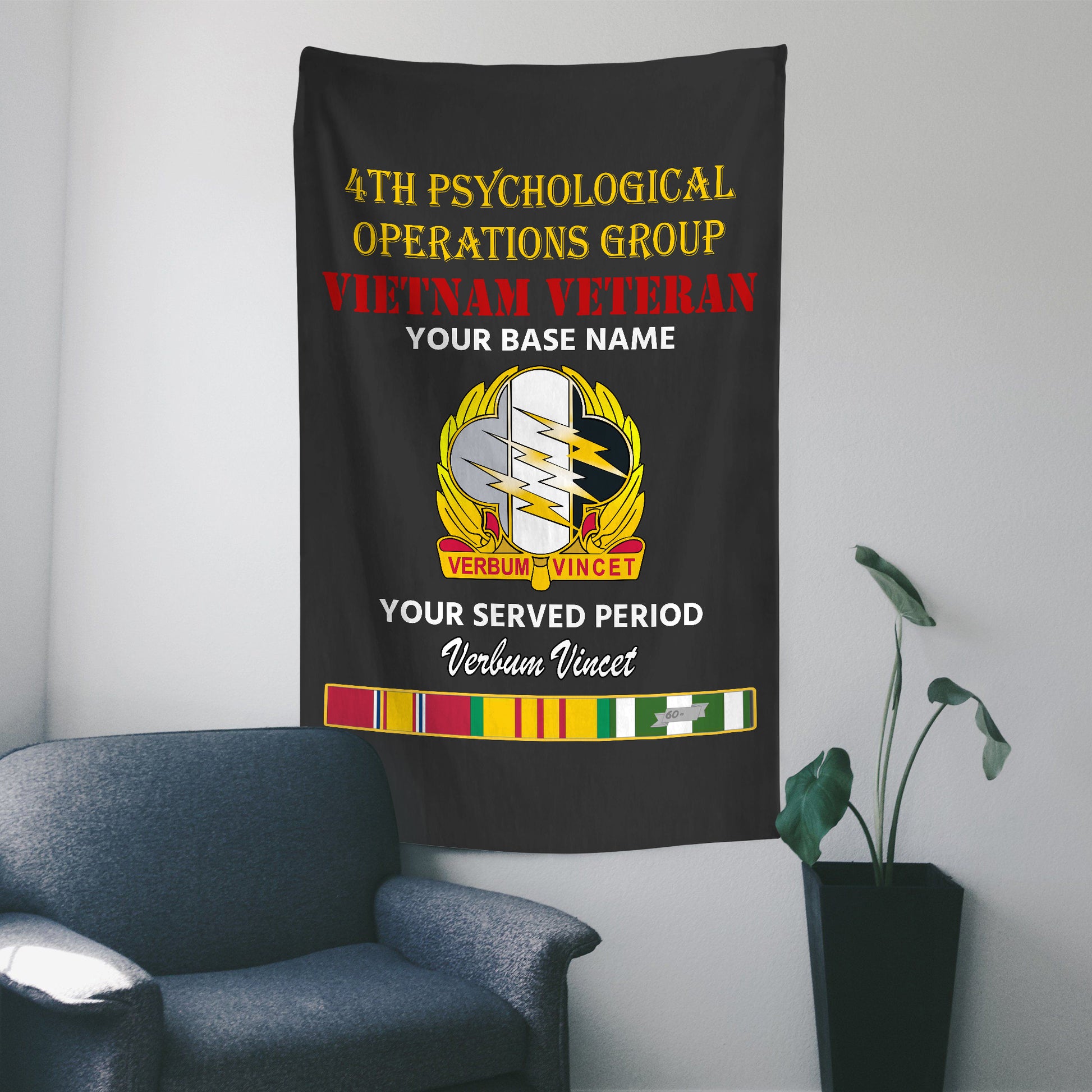 4TH PSYCHOLOGICAL OPERATIONS WALL FLAG VERTICAL HORIZONTAL 36 x 60 INCHES WALL FLAG