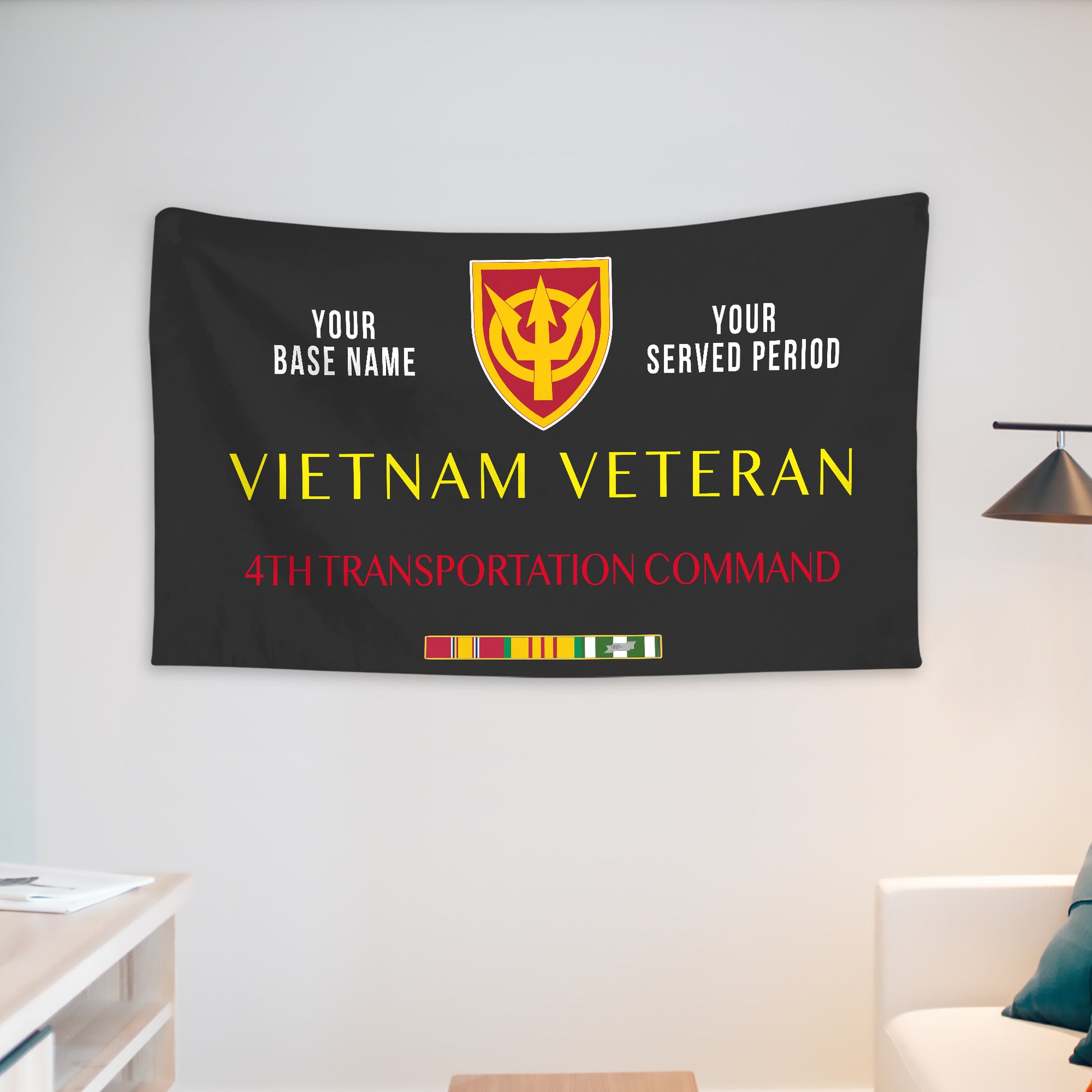 4TH TRANSPORTATION COMMAND WALL FLAG VERTICAL HORIZONTAL 36 x 60 INCHES WALL FLAG