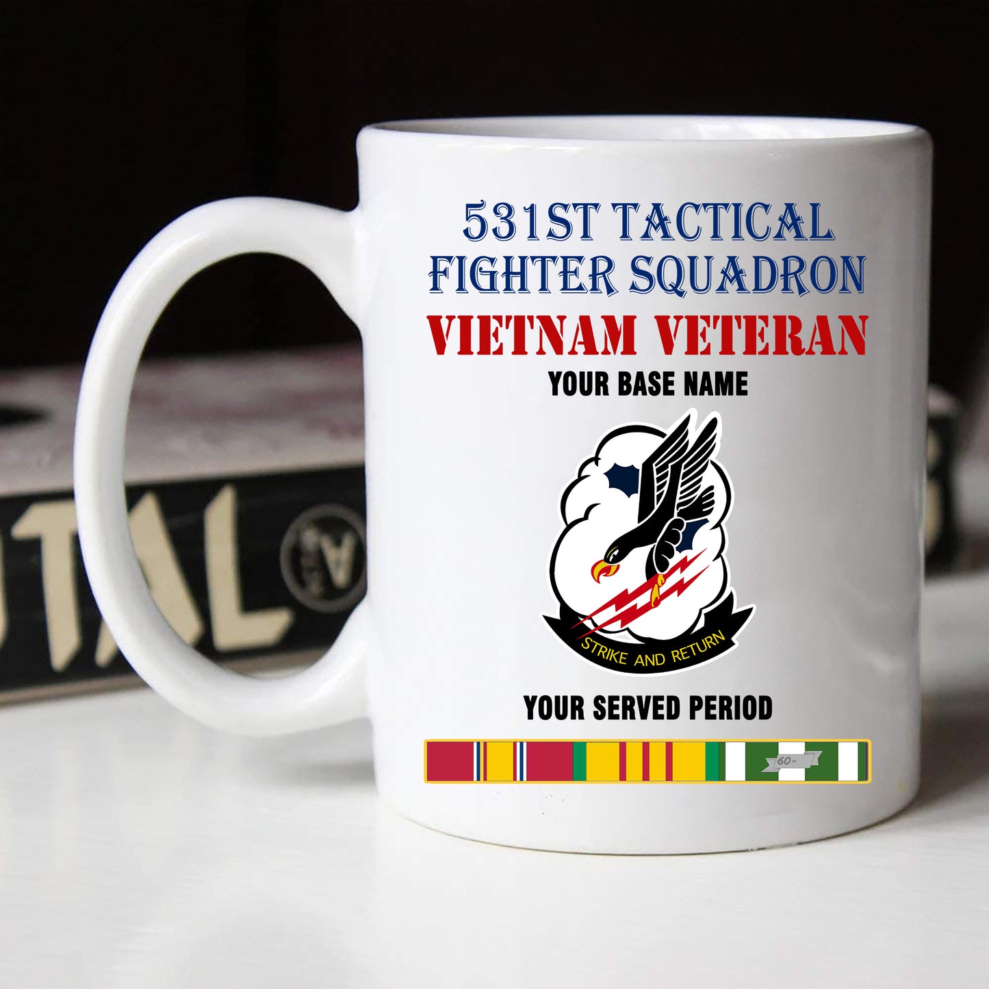 531ST TACTICAL FIGHTER SQUADRON BLACK WHITE 11oz 15oz COFFEE MUG