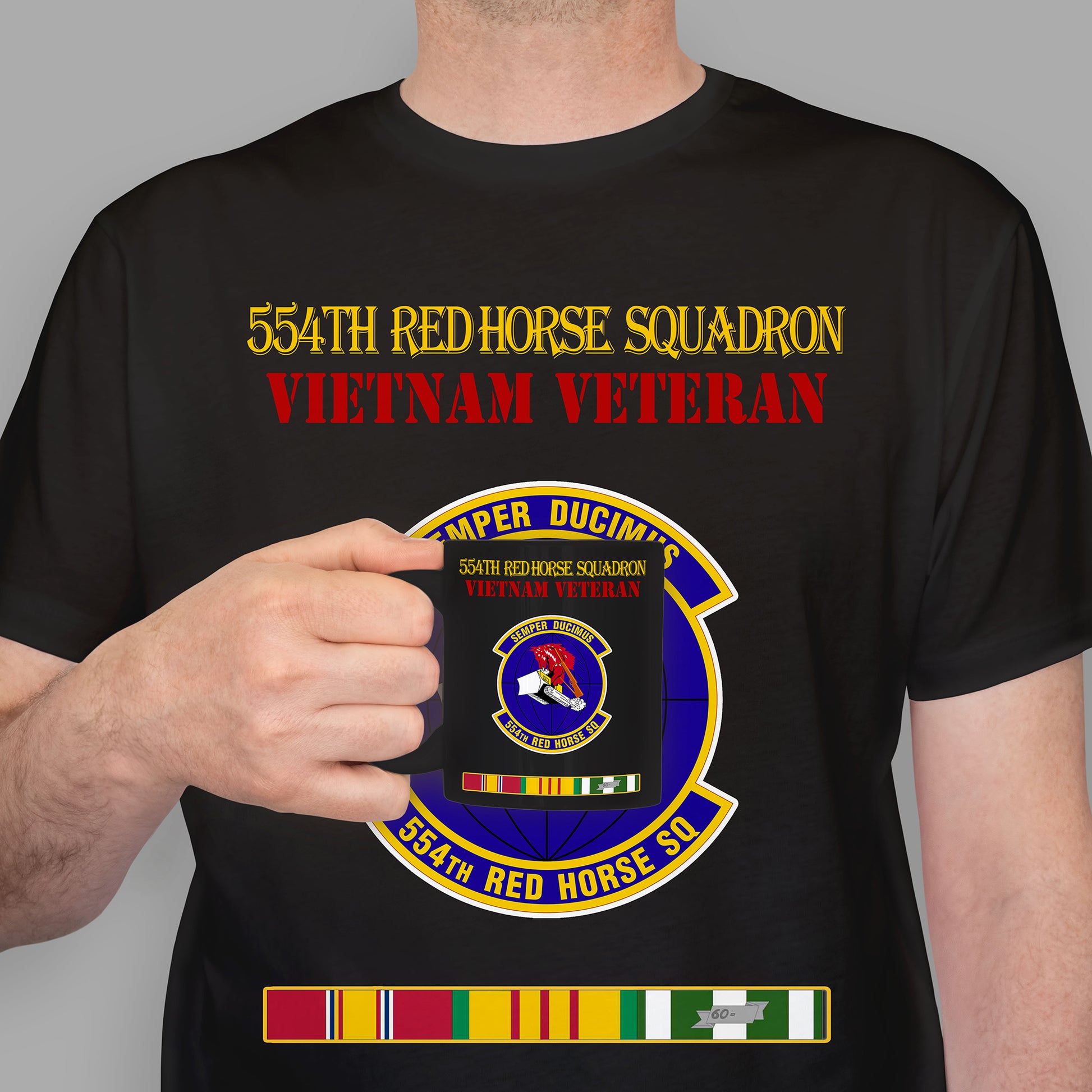 554TH RED HORSE SQUADRON Premium T-Shirt Sweatshirt Hoodie For Men