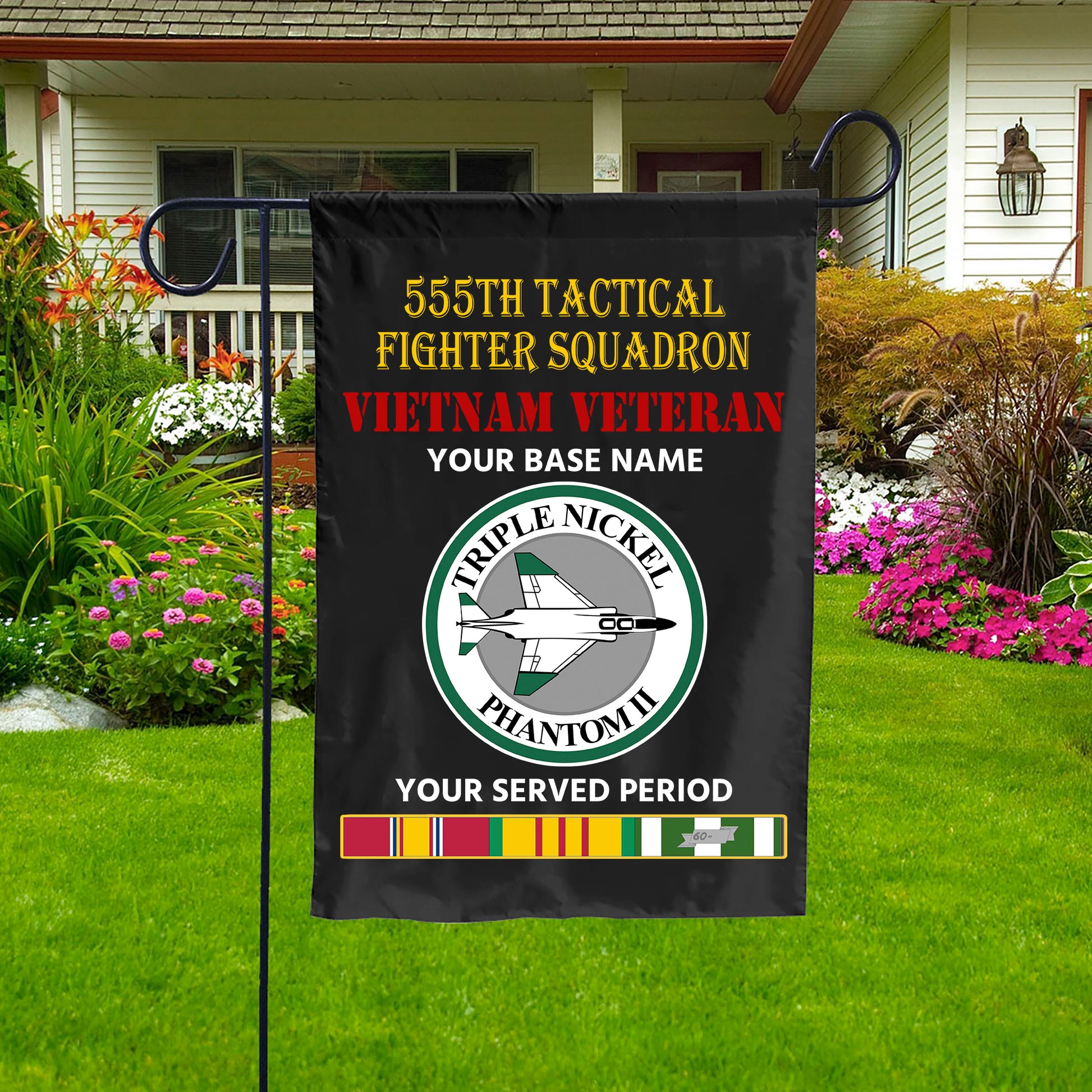 555TH TACTICAL FIGHTER SQUADRON DOUBLE-SIDED PRINTED 12"x18" GARDEN FLAG