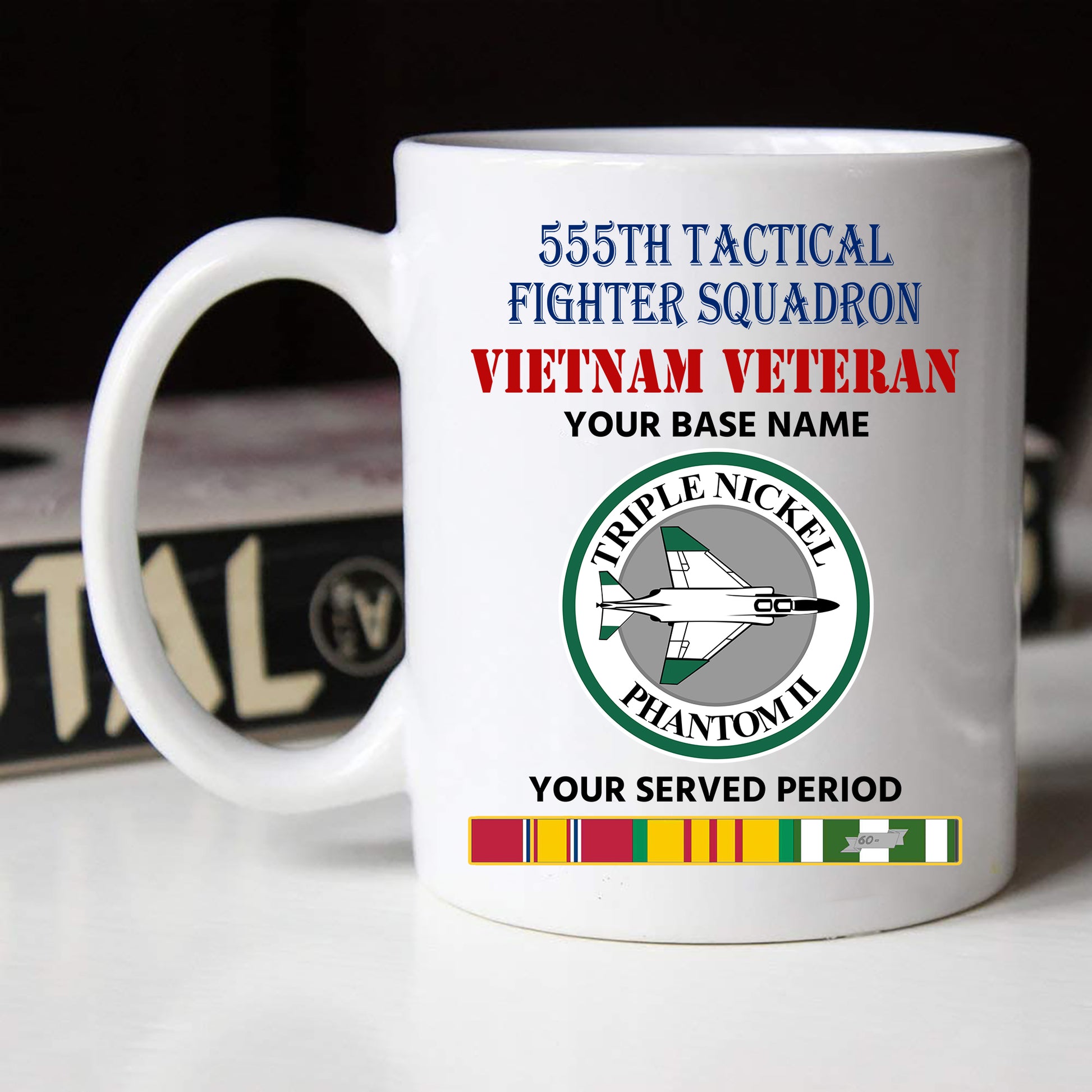 555TH TACTICAL FIGHTER SQUADRON BLACK WHITE 11oz 15oz COFFEE MUG