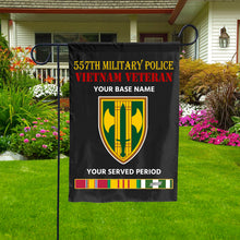 Load image into Gallery viewer, 557TH MILITARY POLICE DOUBLE-SIDED PRINTED 12&quot;x18&quot; GARDEN FLAG