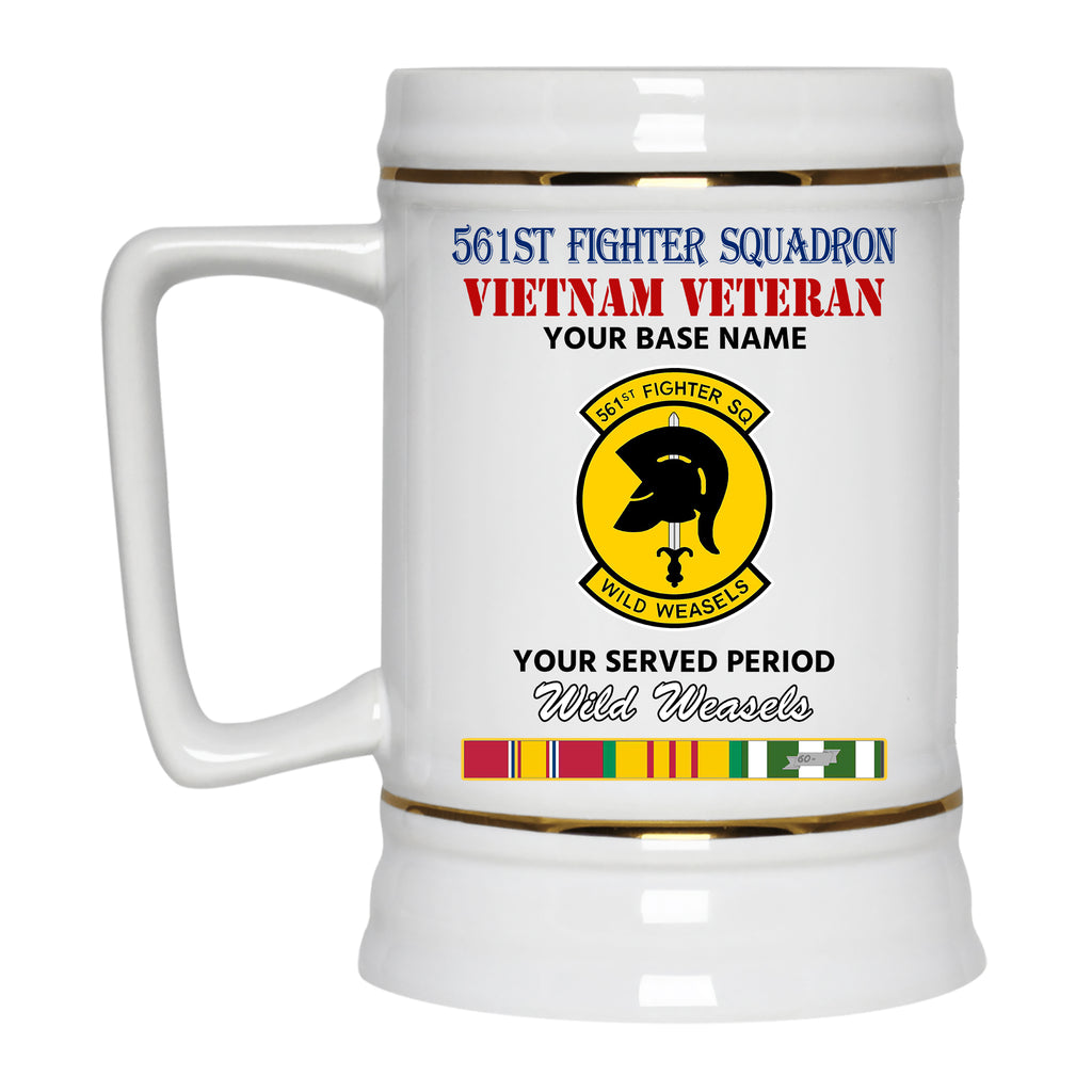561ST FIGHTER SQUADRON BEER STEIN 22oz GOLD TRIM BEER STEIN