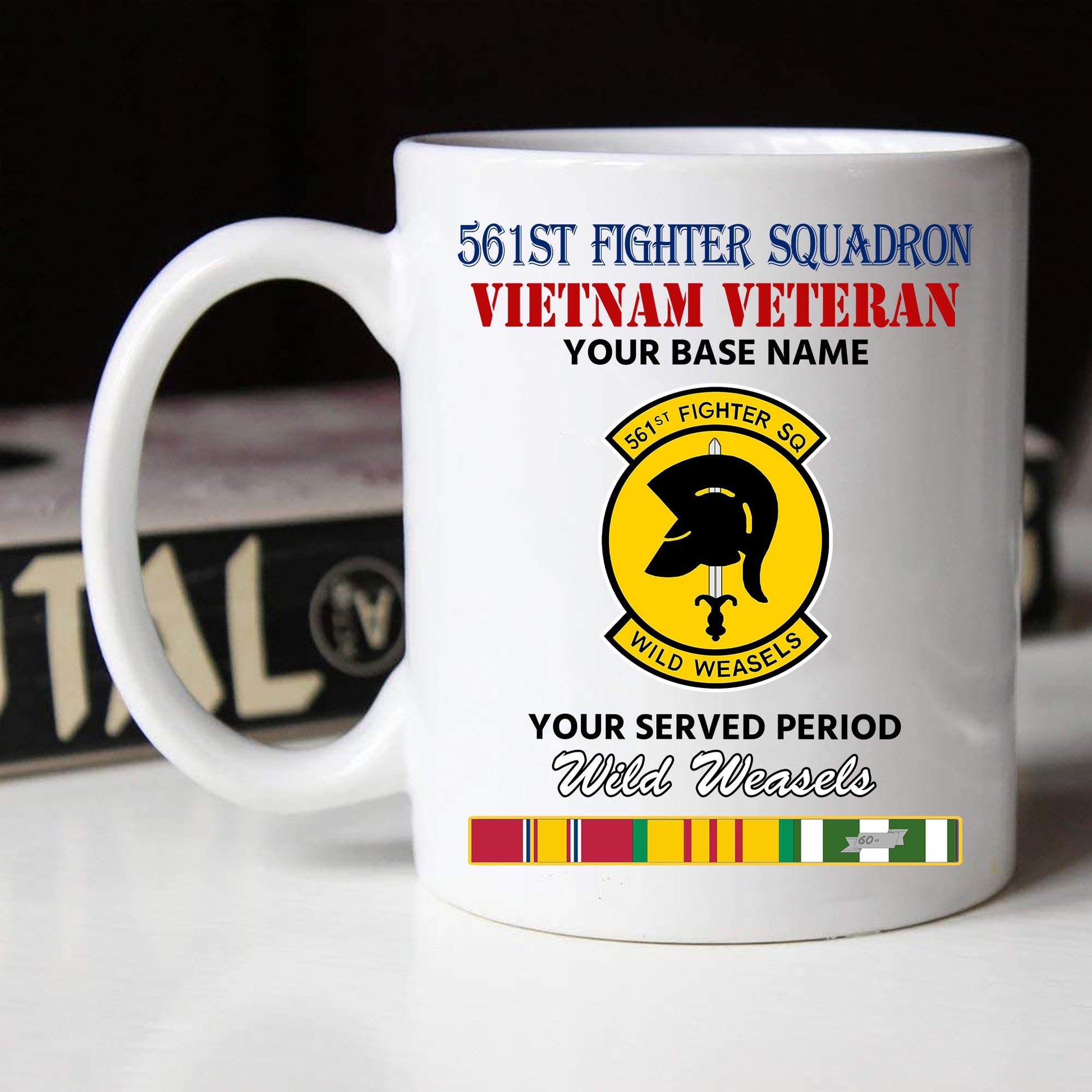 561ST FIGHTER SQUADRON BLACK WHITE 11oz 15oz COFFEE MUG