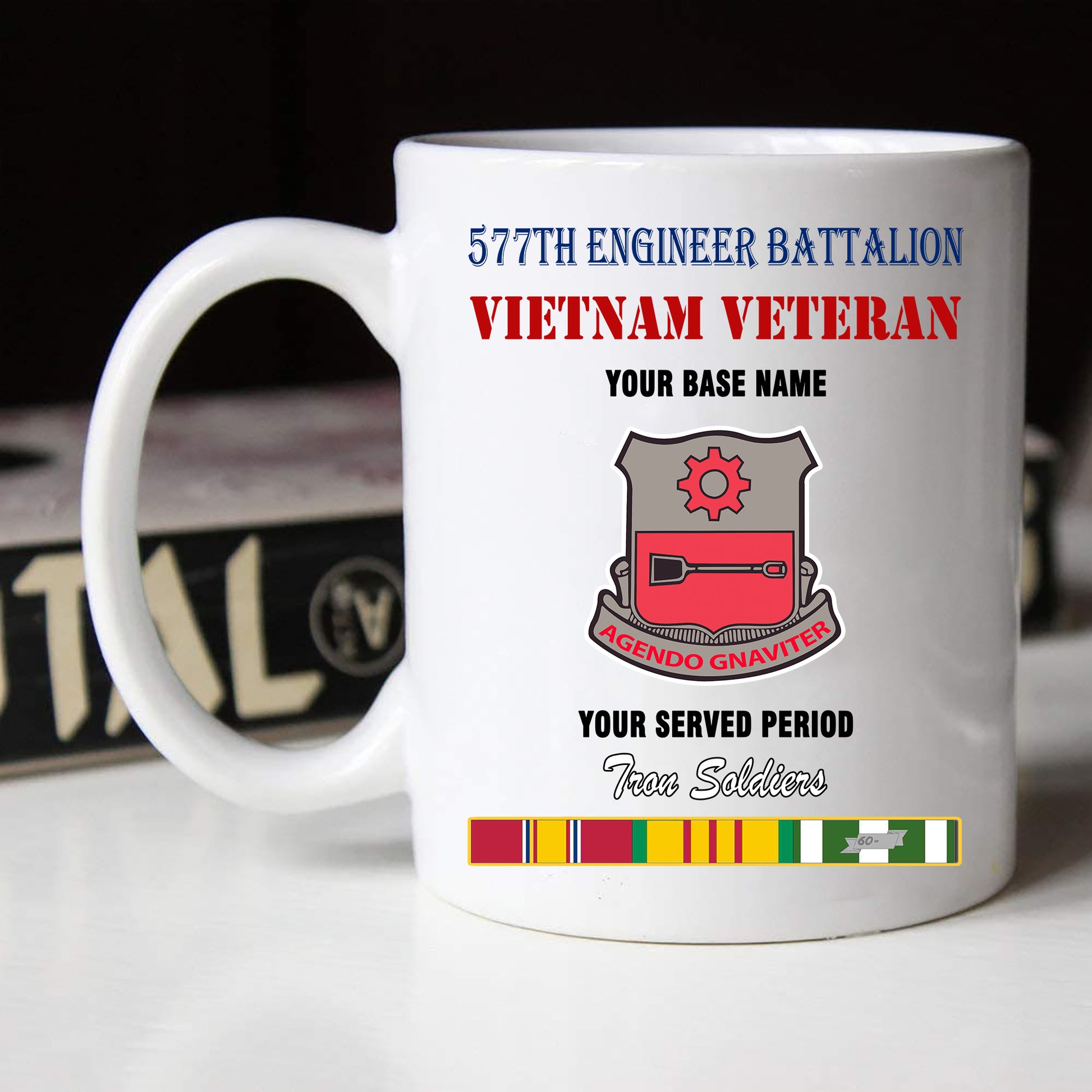577TH ENGINEER BATTALION BLACK WHITE 11oz 15oz COFFEE MUG