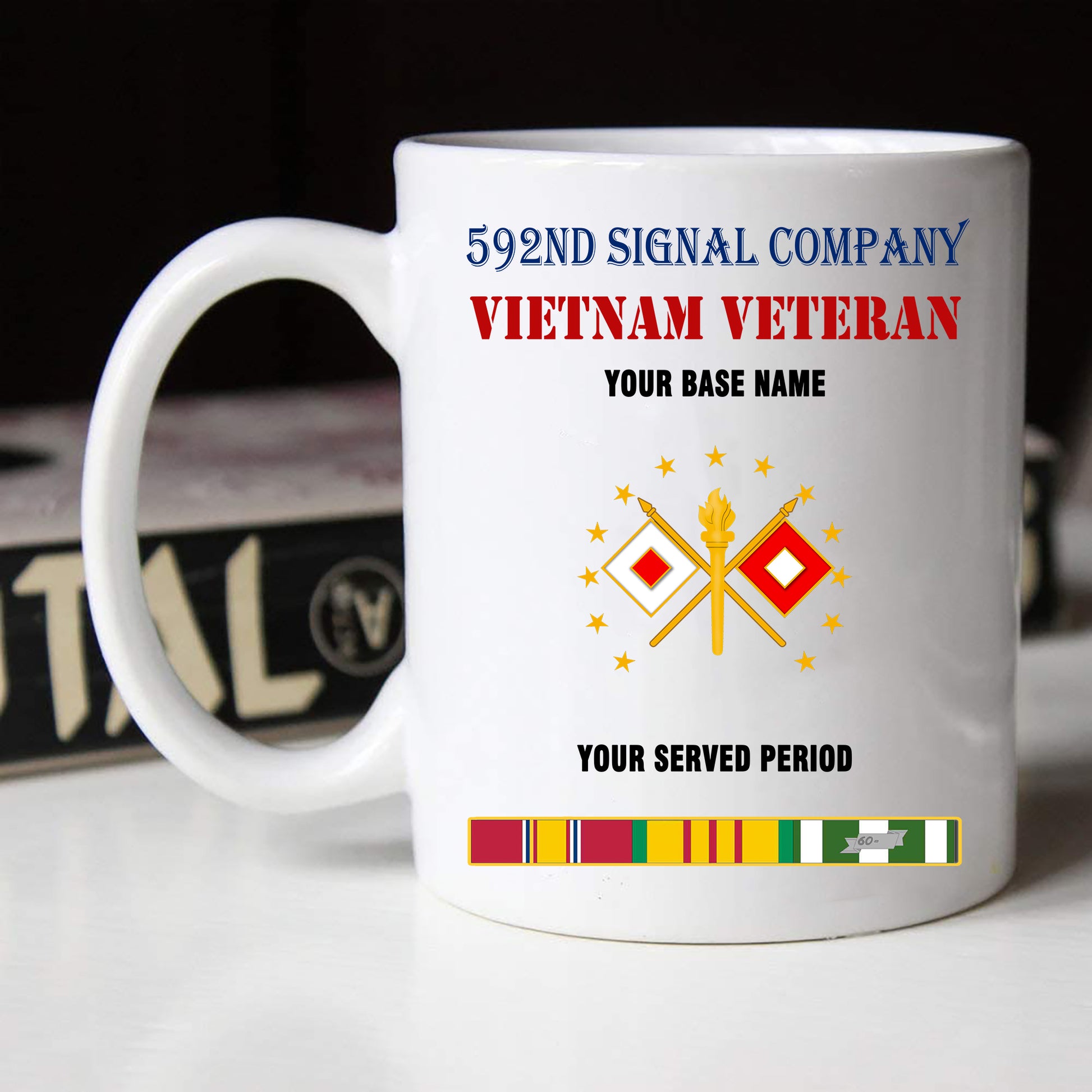 592ND SIGNAL COMPANY BLACK WHITE 11oz 15oz COFFEE MUG