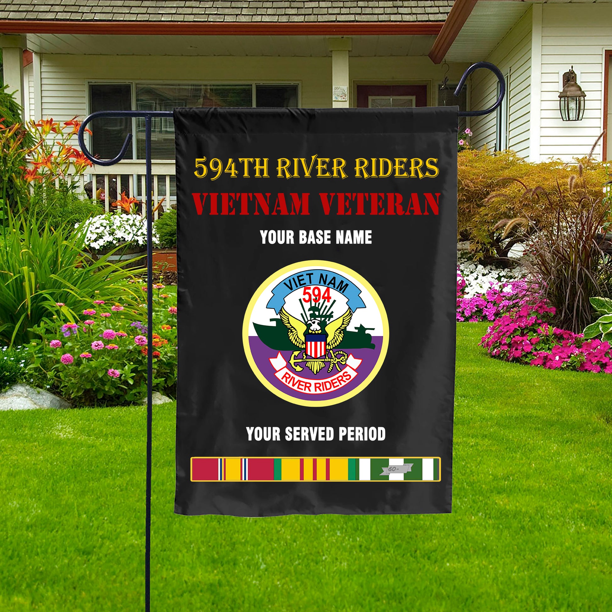 594TH RIVER RIDERS DOUBLE-SIDED PRINTED 12"x18" GARDEN FLAG
