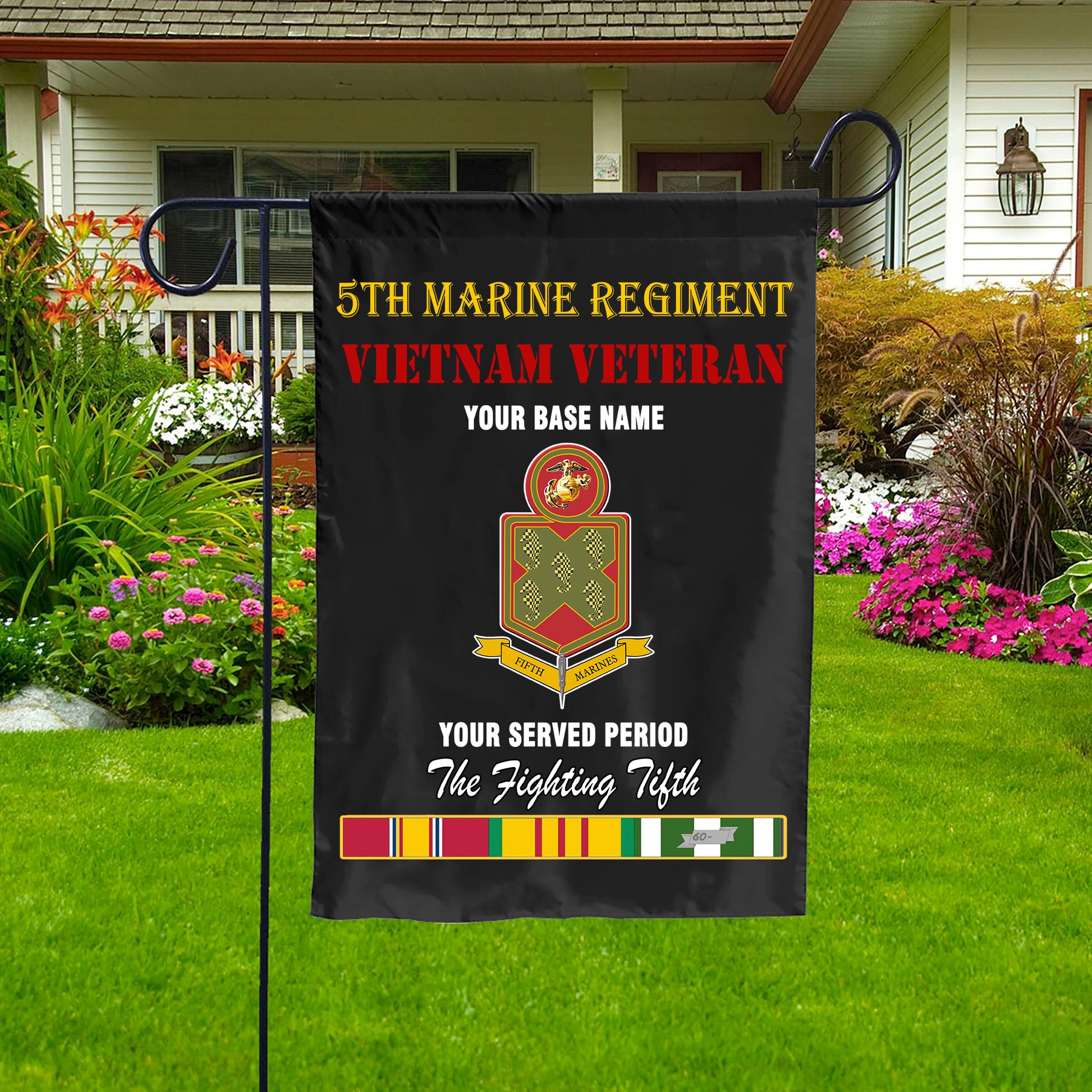 5TH MARINE REGIMENT DOUBLE-SIDED PRINTED 12"x18" GARDEN FLAG