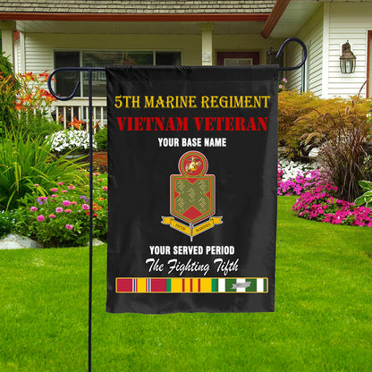 5TH MARINE REGIMENT DOUBLE-SIDED PRINTED 12"x18" GARDEN FLAG