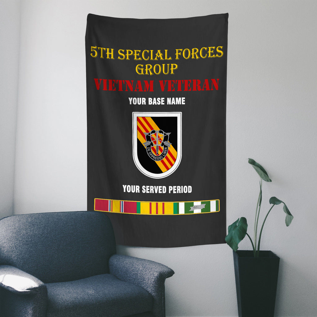 5TH SPECIAL FORCES GROUP 2 WALL FLAG VERTICAL HORIZONTAL 36 x 60 INCHES WALL FLAG