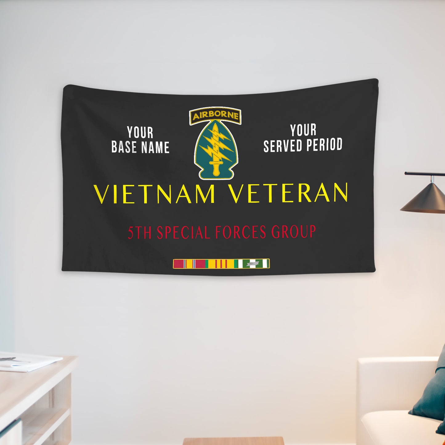 5TH SPECIAL FORCES GROUP WALL FLAG VERTICAL HORIZONTAL 36 x 60 INCHES WALL FLAG