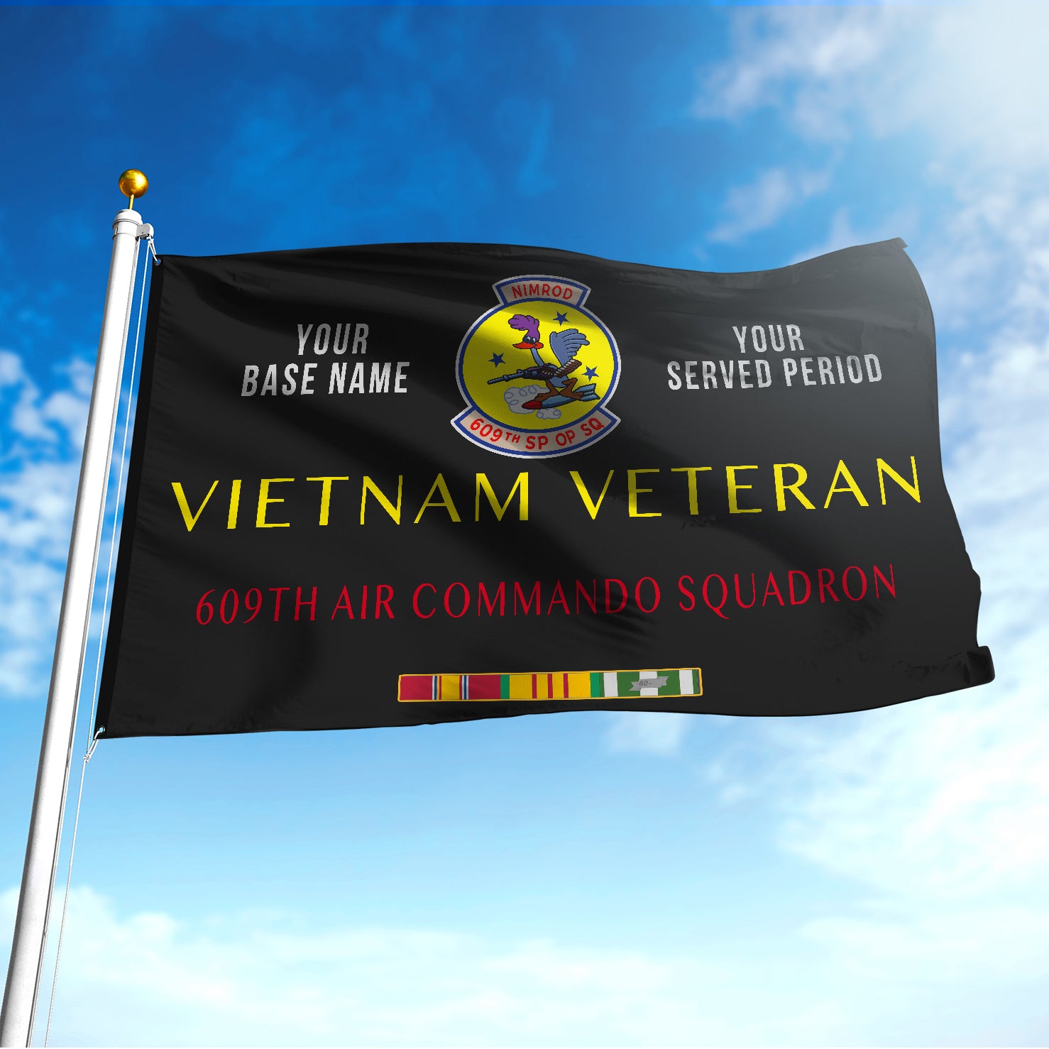 609TH AIR COMMANDO SQUADRON FLAG DOUBLE-SIDED PRINTED 30"x40" FLAG