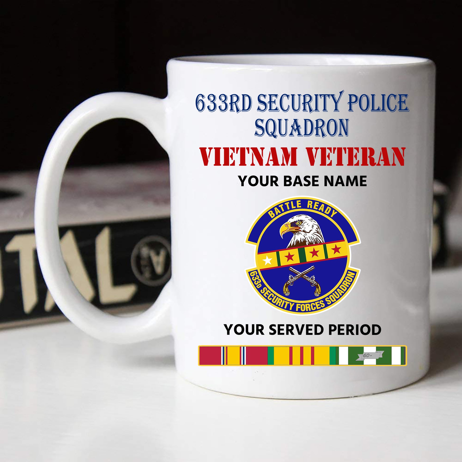 633RD SECURITY POLICE SQUADRON BLACK WHITE 11oz 15oz COFFEE MUG