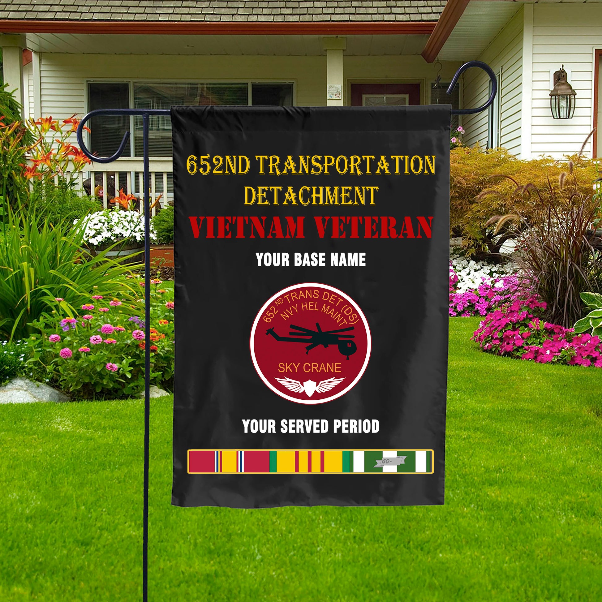 652ND TRANSPORTATION DETACHMENT DOUBLE-SIDED PRINTED 12"x18" GARDEN FLAG