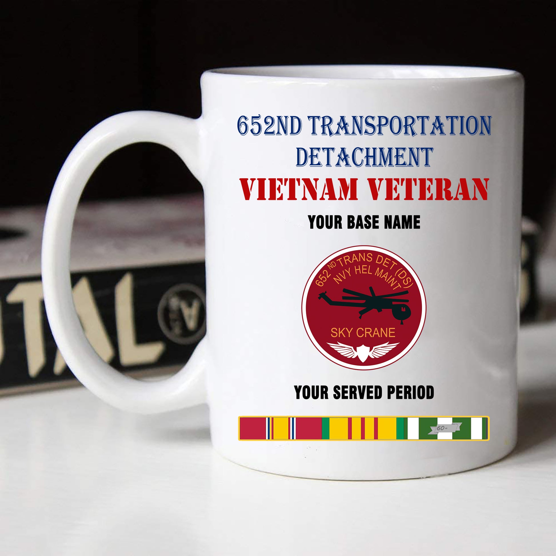 652ND TRANSPORTATION DETACHMENT BLACK WHITE 11oz 15oz COFFEE MUG