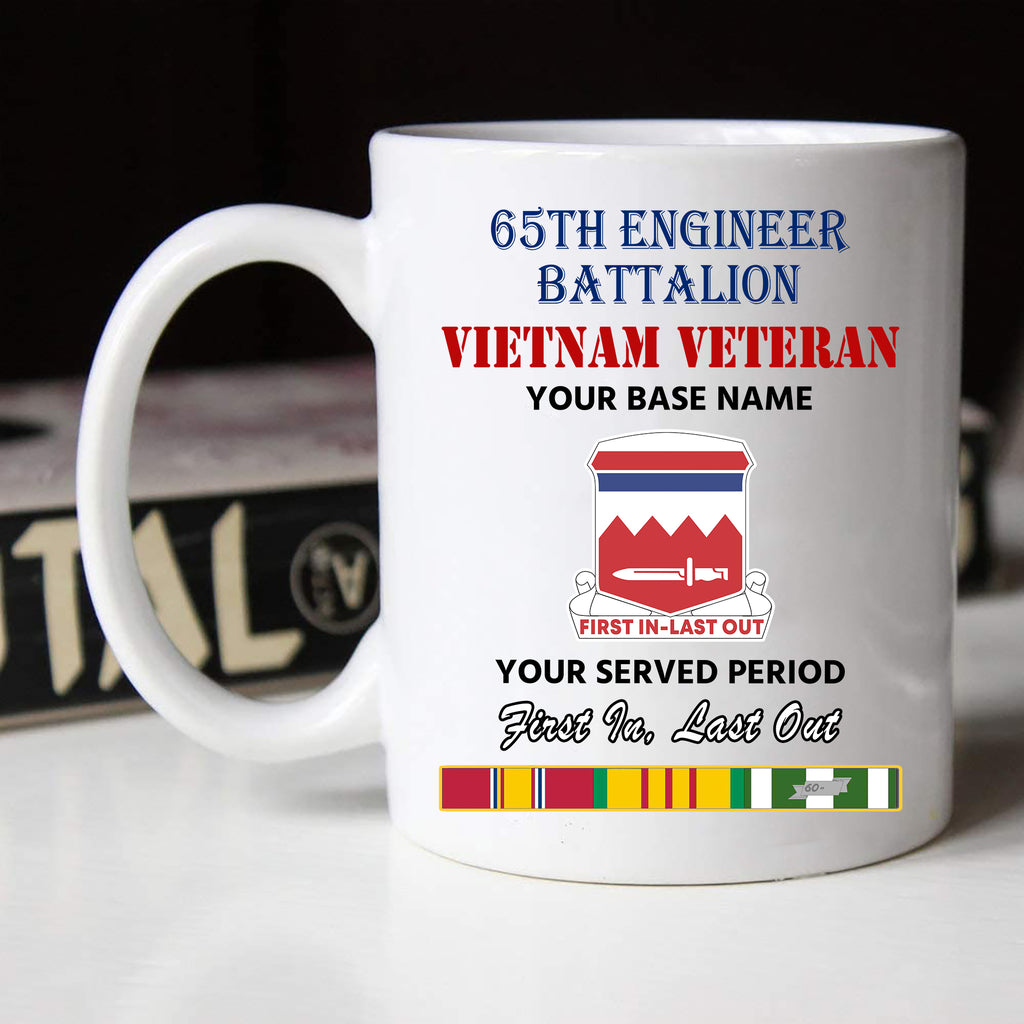 65TH ENGINEER BATTALION BLACK WHITE 11oz 15oz COFFEE MUG
