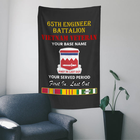 65TH ENGINEER BATTALION WALL FLAG VERTICAL HORIZONTAL 36 x 60 INCHES WALL FLAG