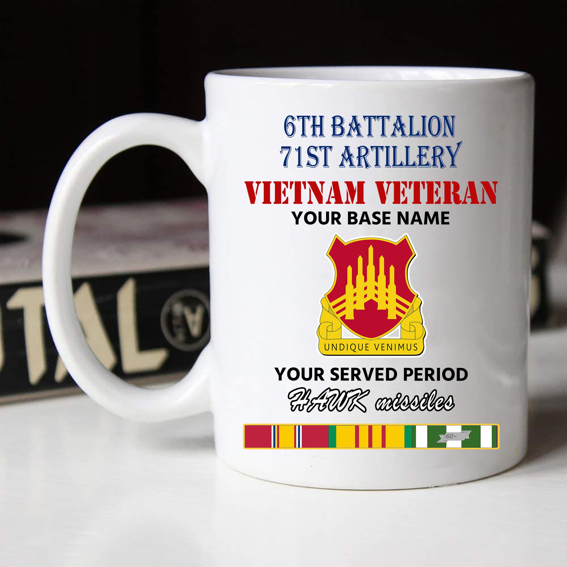 6TH BATTALION 71ST ARTILLERY BLACK WHITE 11oz 15oz COFFEE MUG