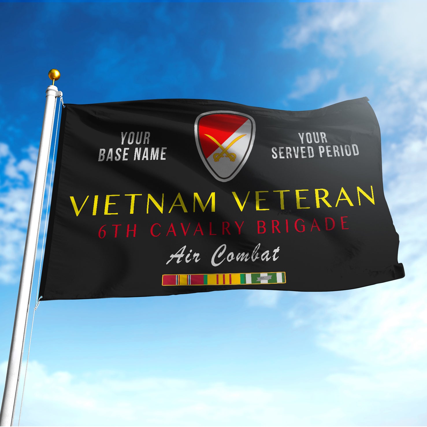 6TH CAVALRY BRIGADE FLAG DOUBLE-SIDED PRINTED 30"x40" FLAG