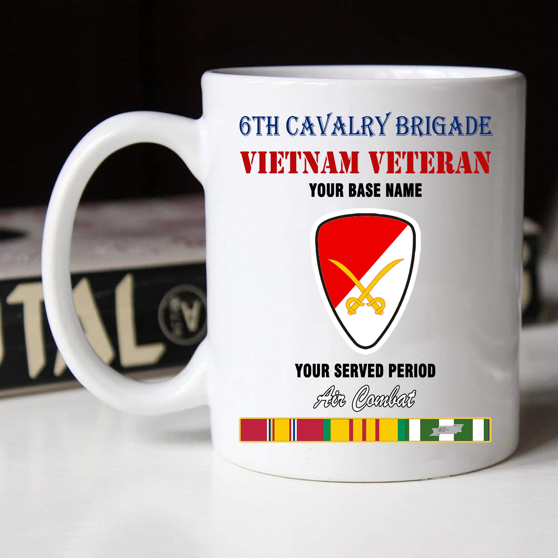 6TH CAVALRY BRIGADE BLACK WHITE 11oz 15oz COFFEE MUG
