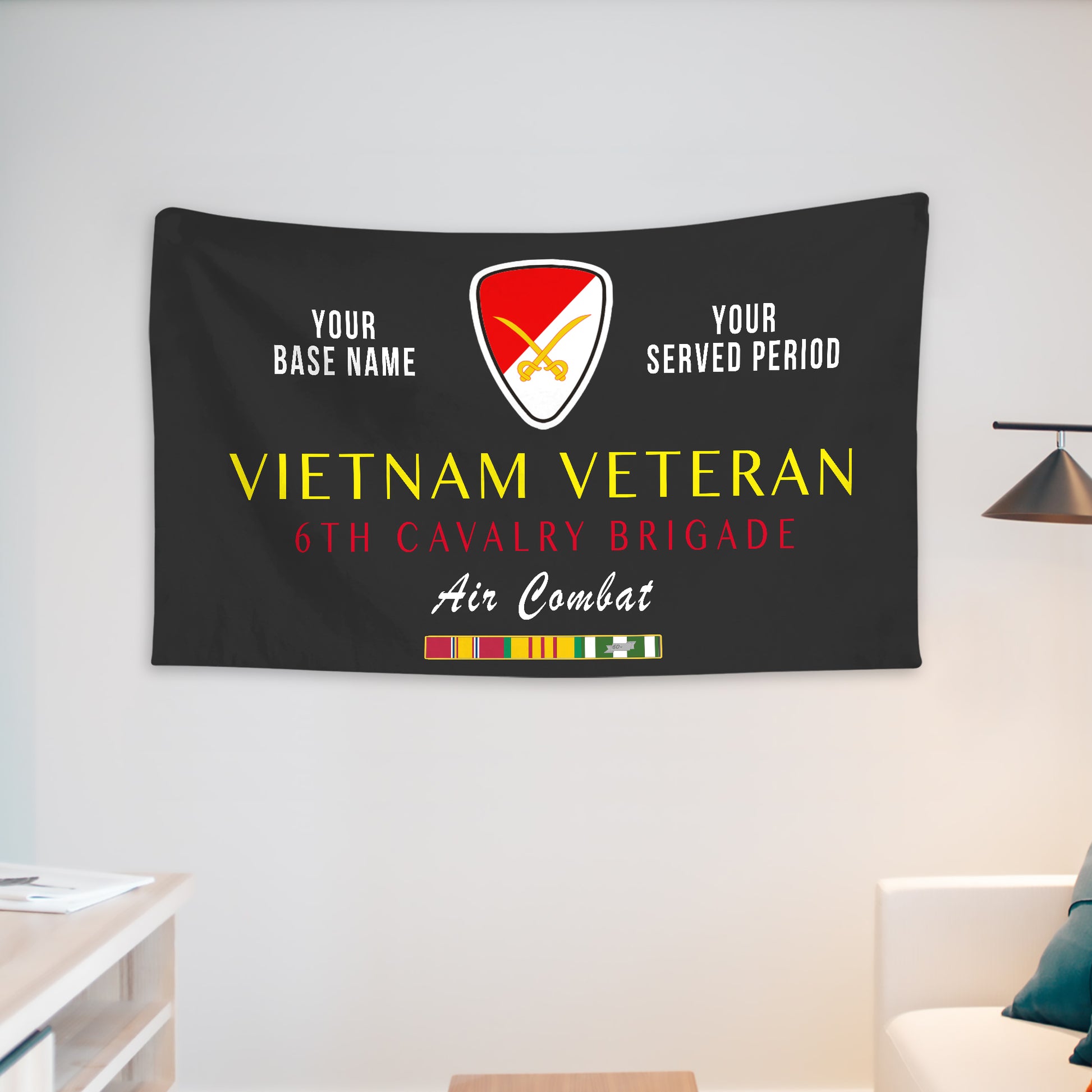 6TH CAVALRY BRIGADE WALL FLAG VERTICAL HORIZONTAL 36 x 60 INCHES WALL FLAG