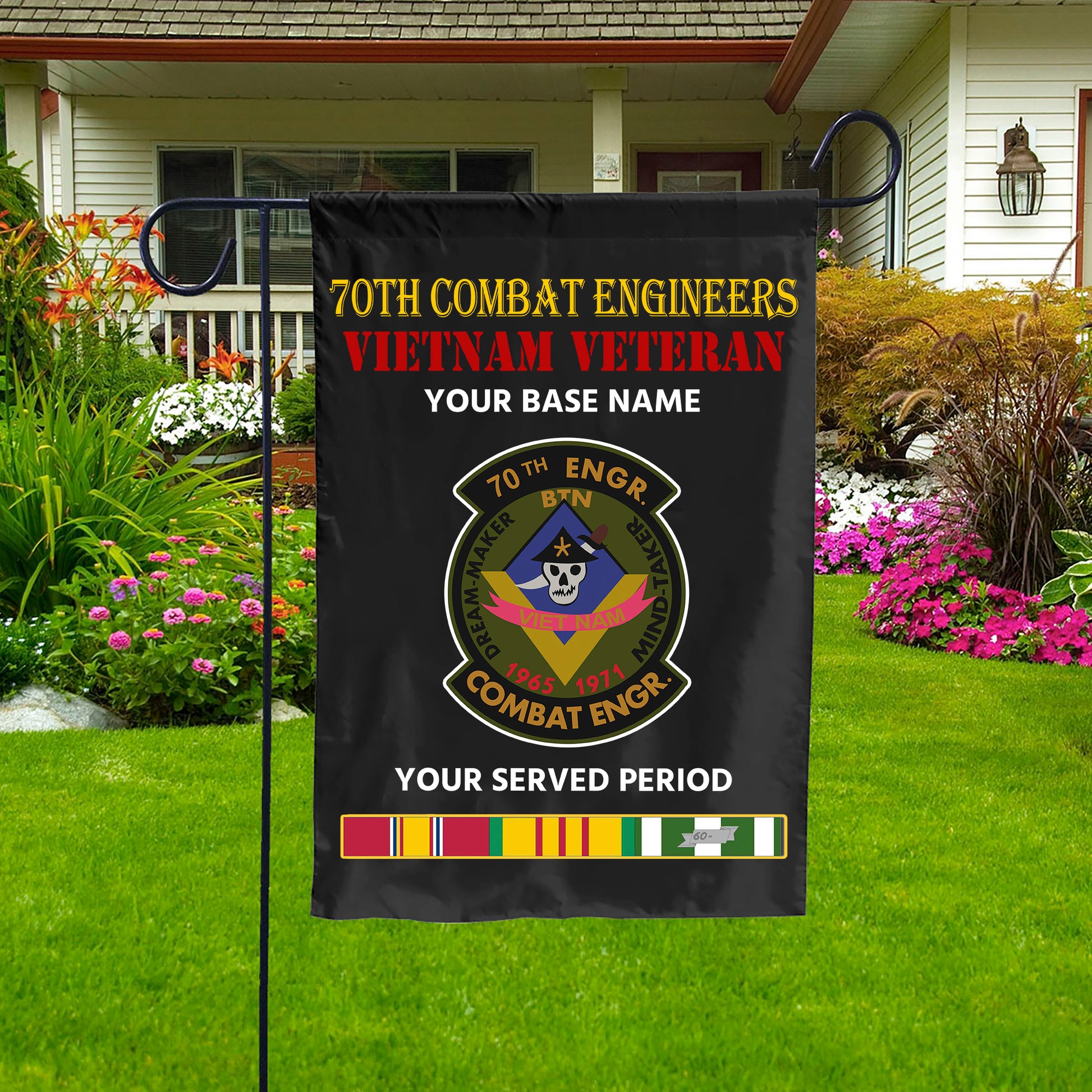 70TH COMBAT ENGINEERS DOUBLE-SIDED PRINTED 12"x18" GARDEN FLAG
