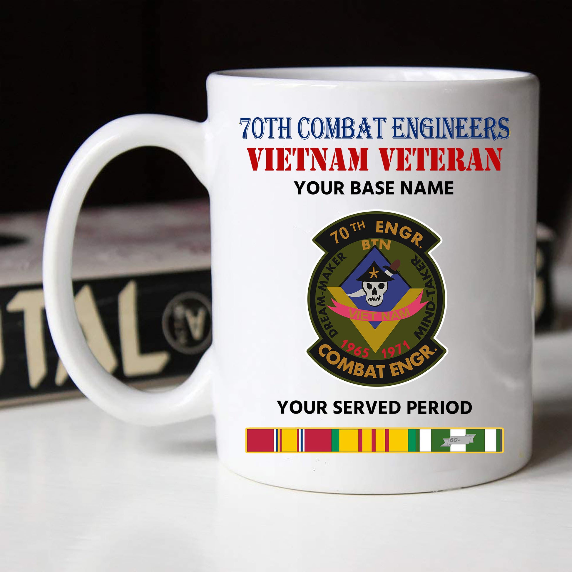 70TH COMBAT ENGINEERS BLACK WHITE 11oz 15oz COFFEE MUG