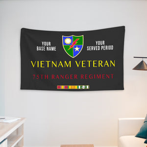 75TH RANGER REGIMENT WALL FLAG VERTICAL HORIZONTAL 36 x 60 INCHES WALL FLAG