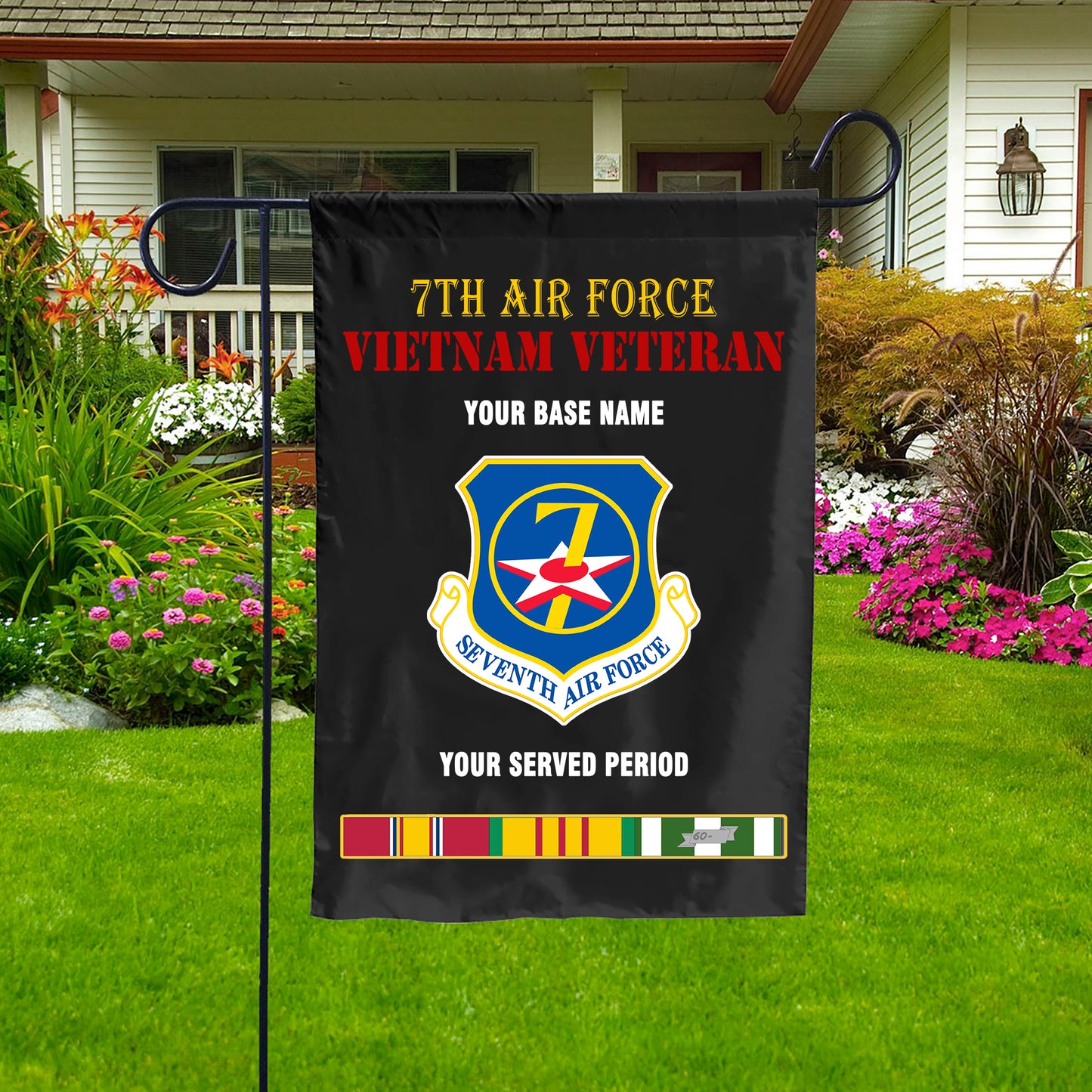 7TH AIR FORCE DOUBLE-SIDED PRINTED 12"x18" GARDEN FLAG