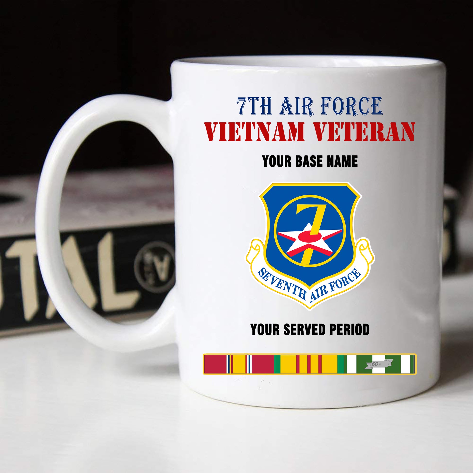 7TH AIR FORCE BLACK WHITE 11oz 15oz COFFEE MUG