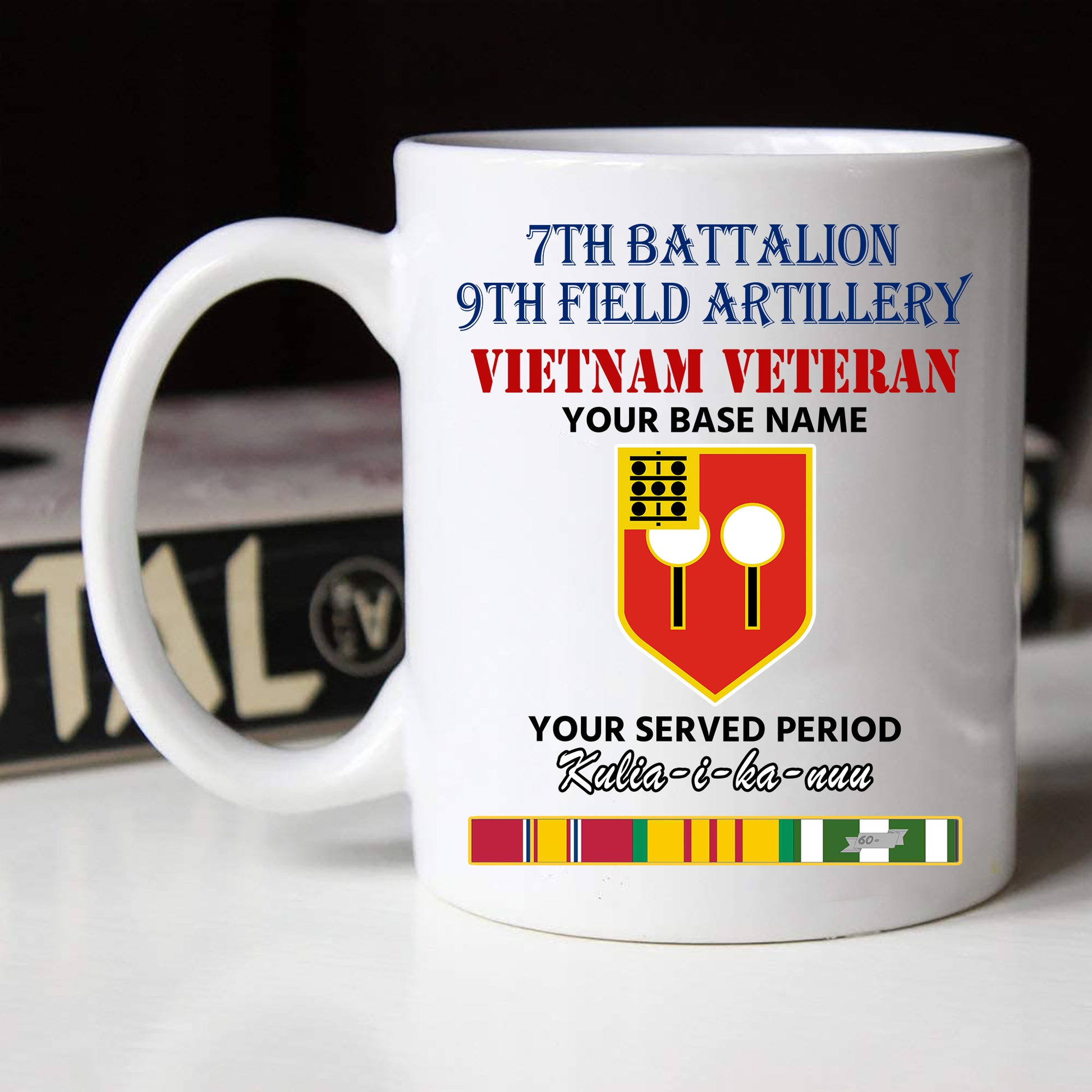 7TH BATTALION 9TH FIELD ARTILLERY BLACK WHITE 11oz 15oz COFFEE MUG