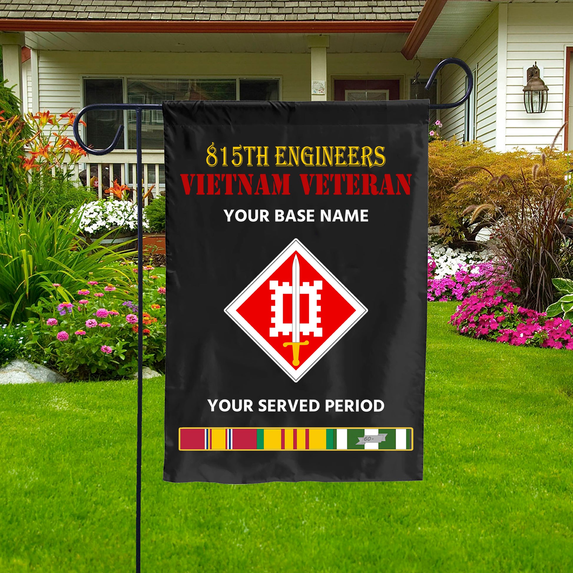 815TH ENGINEERS DOUBLE-SIDED PRINTED 12"x18" GARDEN FLAG