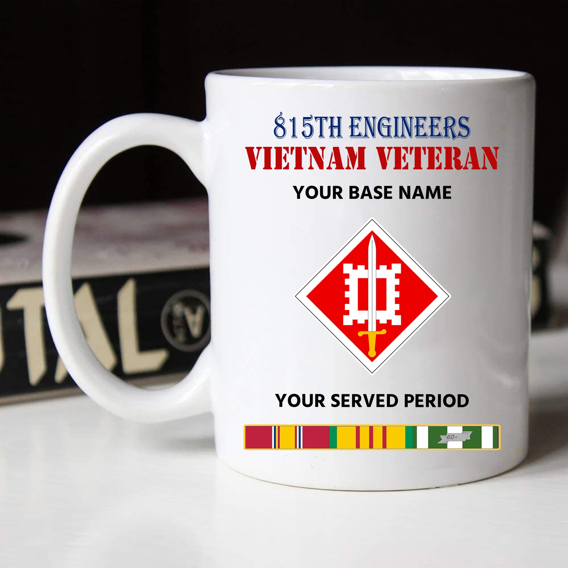 815TH ENGINEERS BLACK WHITE 11oz 15oz COFFEE MUG
