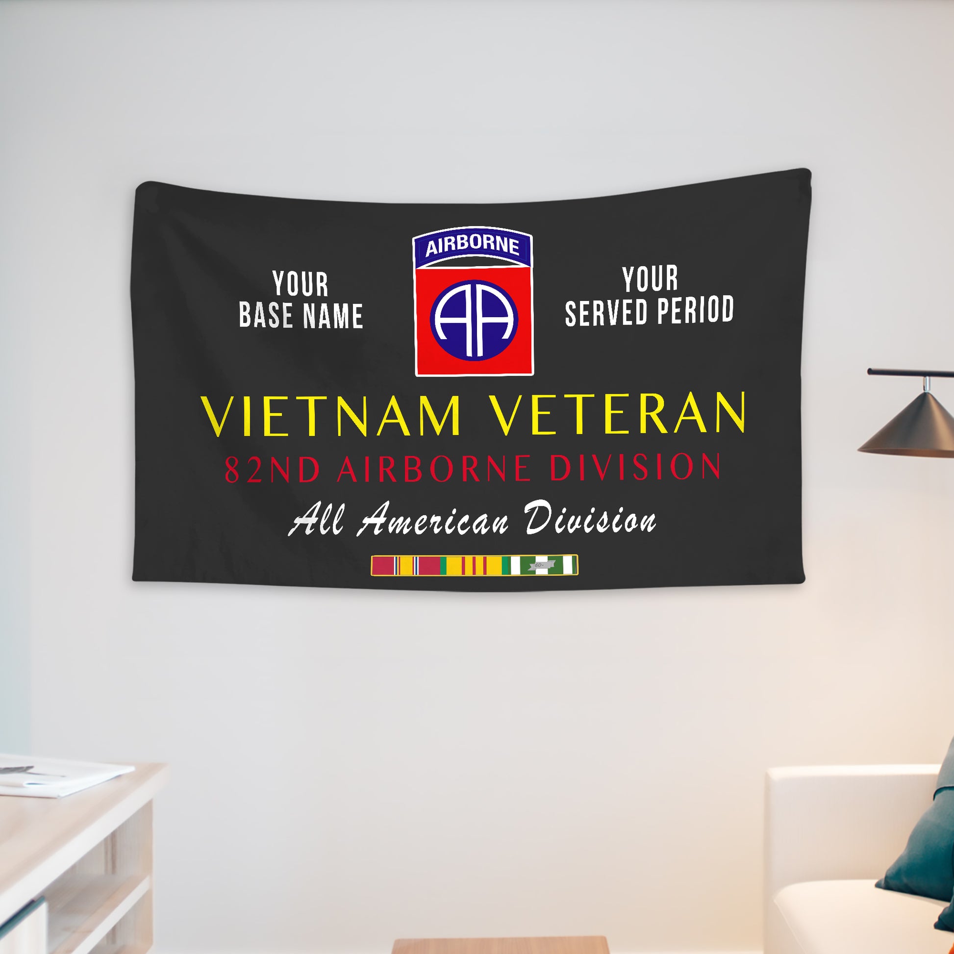 82ND AIRBORNE DIVISION WALL FLAG VERTICAL HORIZONTAL 36 x 60 INCHES WALL FLAG