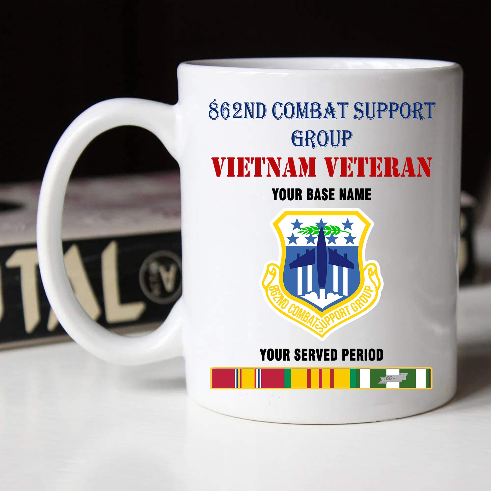 862ND COMBAT SUPPORT GROUP BLACK WHITE 11oz 15oz COFFEE MUG