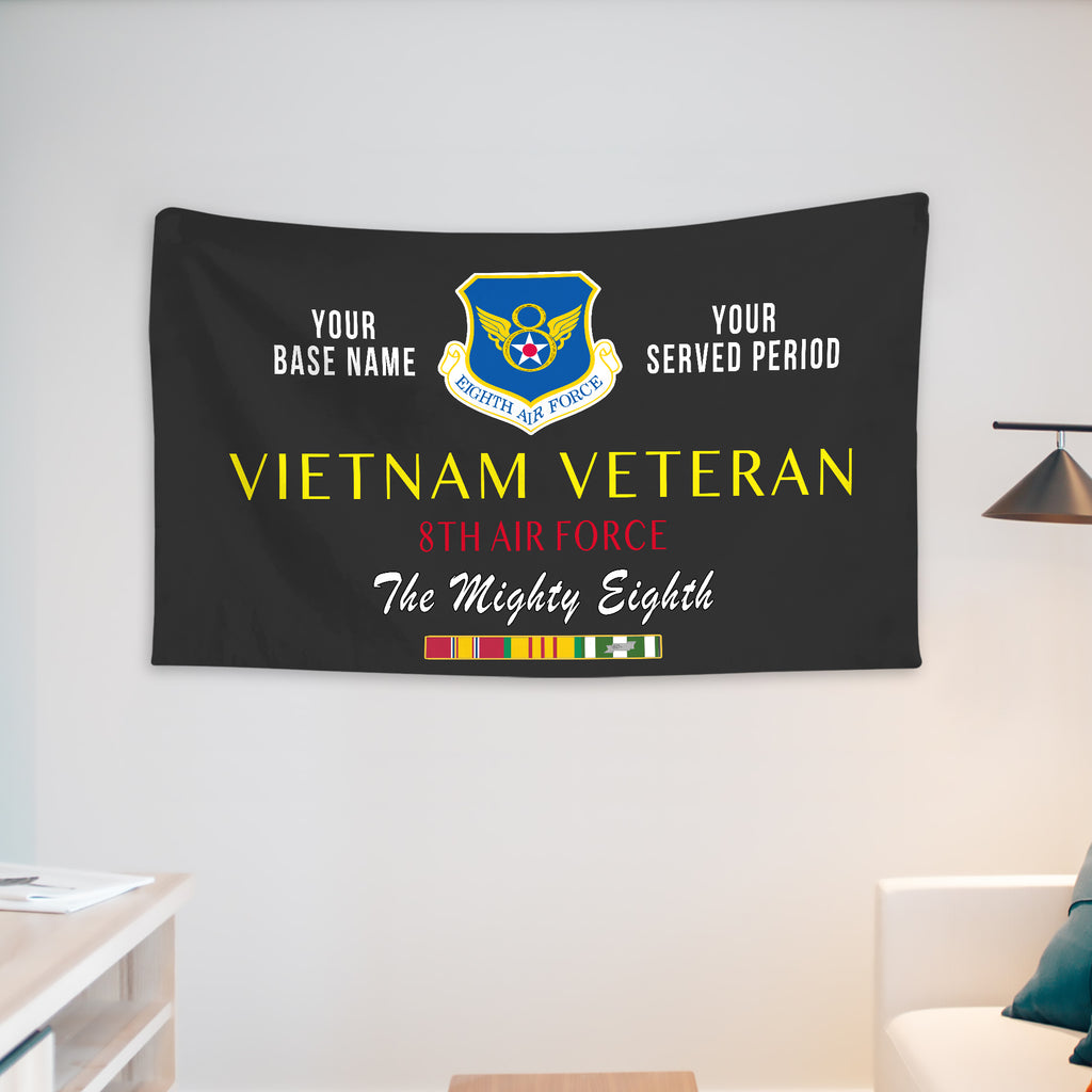 8TH AIR FORCE WALL FLAG VERTICAL HORIZONTAL 36 x 60 INCHES WALL FLAG
