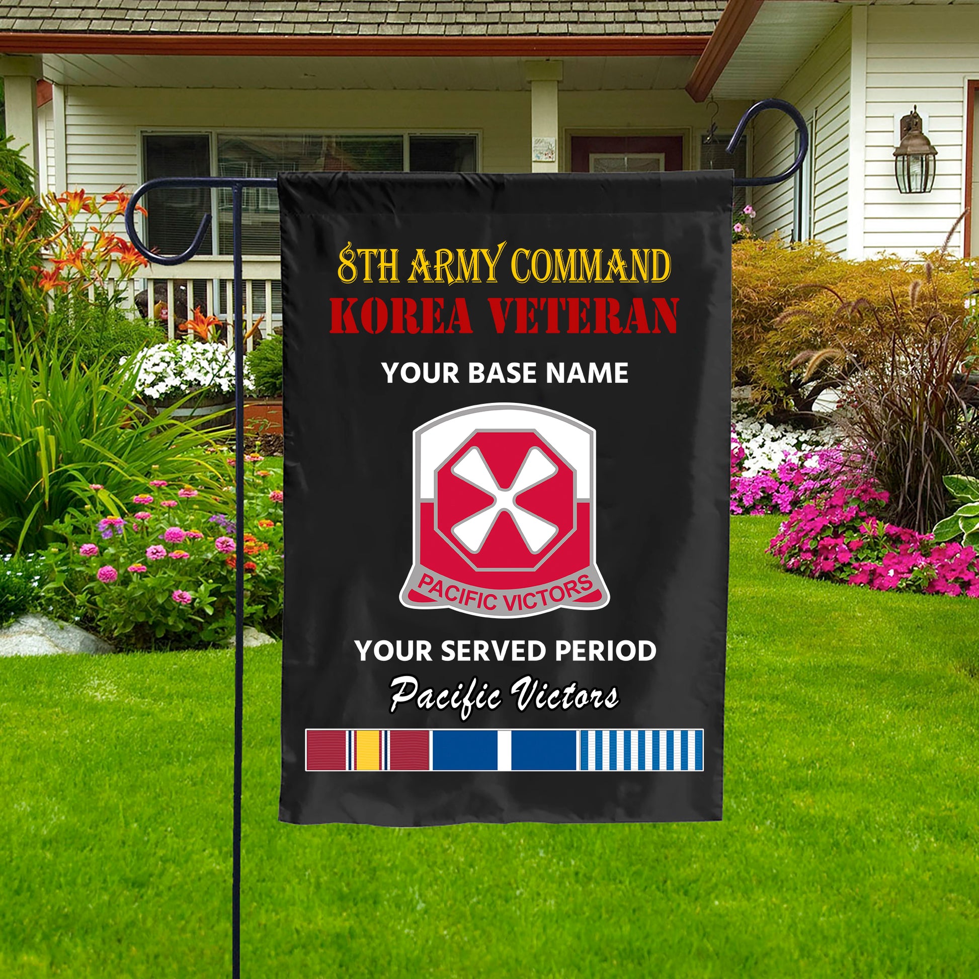 8TH ARMY COMMAND DOUBLE-SIDED PRINTED 12"x18" GARDEN FLAG
