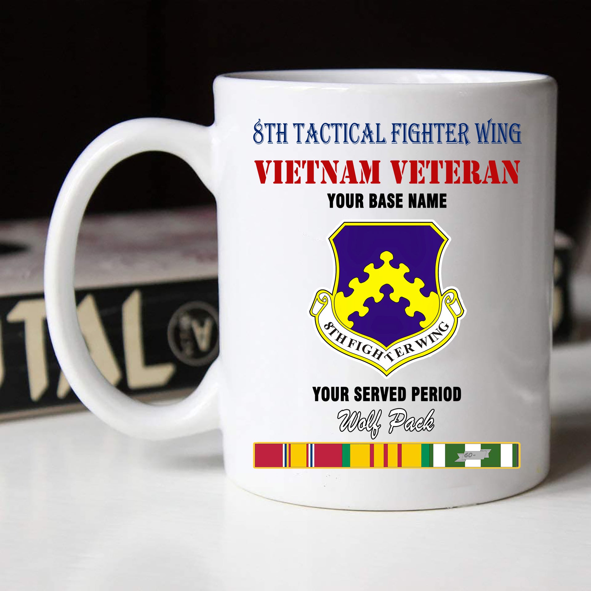 8TH TACTICAL FIGHTER WING BLACK WHITE 11oz 15oz COFFEE MUG  Rotzila