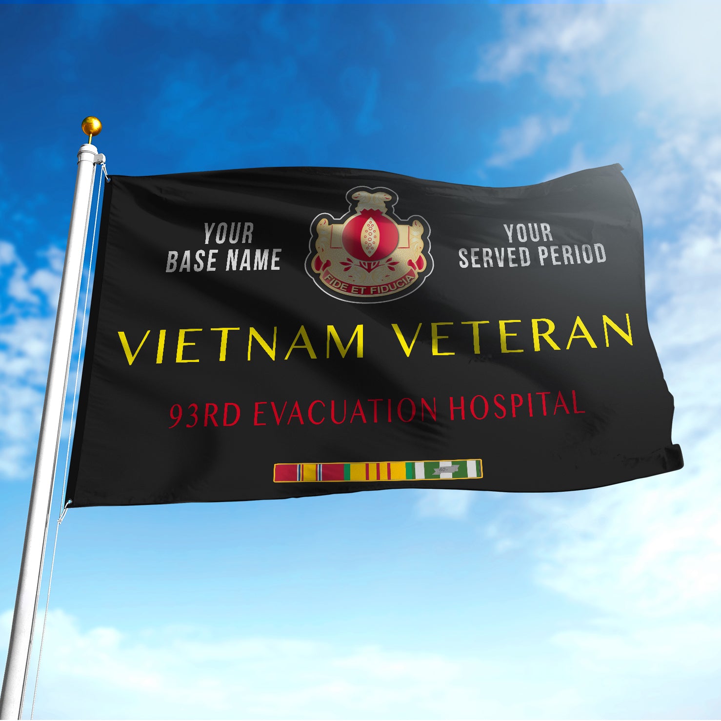 93RD EVACUATION HOSPITAL FLAG DOUBLE-SIDED PRINTED 30"x40" FLAG