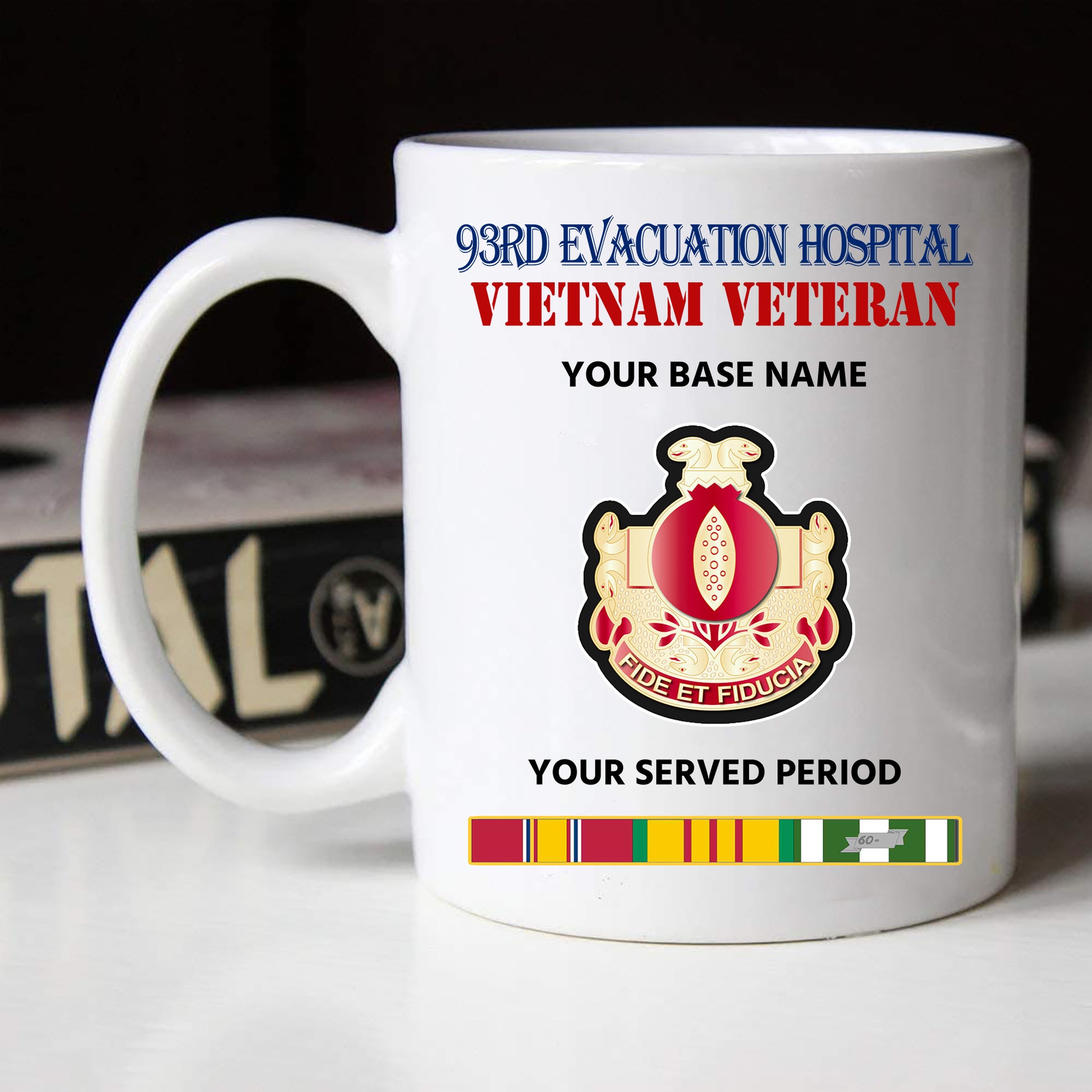 93RD EVACUATION HOSPITAL BLACK WHITE 11oz 15oz COFFEE MUG