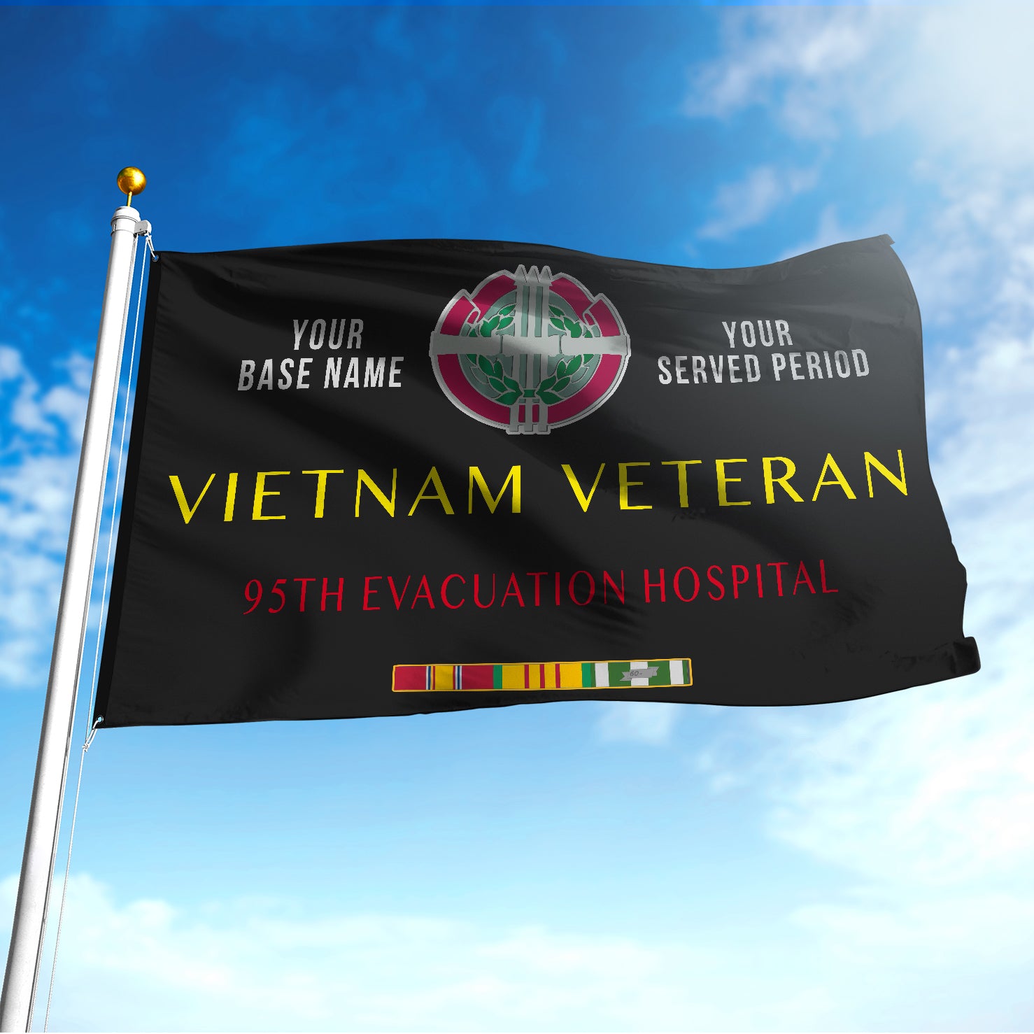 95TH EVACUATION HOSPITAL FLAG DOUBLE-SIDED PRINTED 30"x40" FLAG