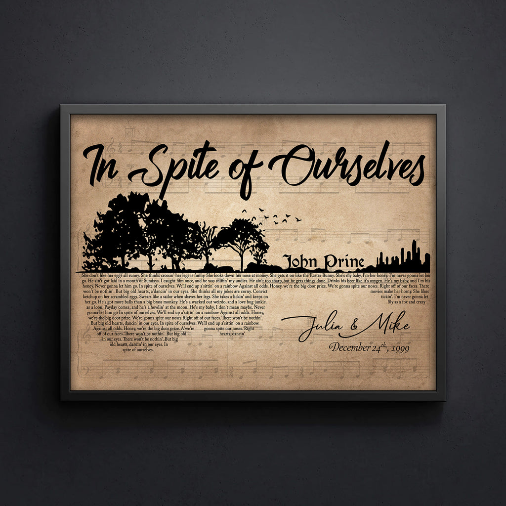 Personalized Wedding Song/First Dance Lyrics - Premium Canvas, Poster