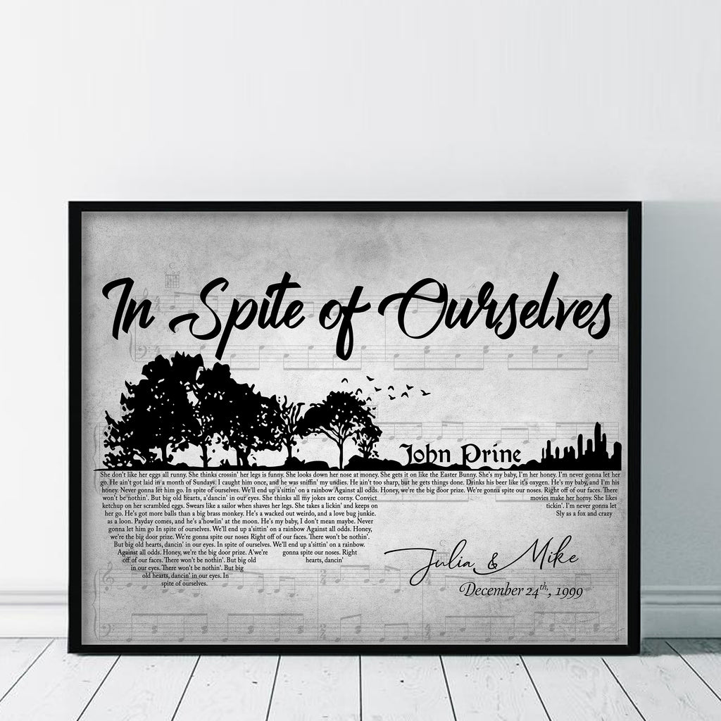 Personalized Wedding Song/First Dance Lyrics - Premium Canvas, Poster