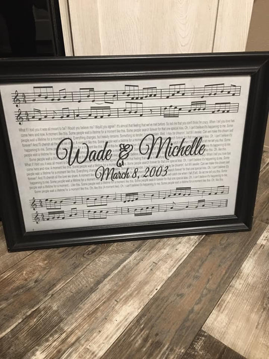 Personalized Names, First Dance/Wedding Song & Date - Premium Canvas, Poster