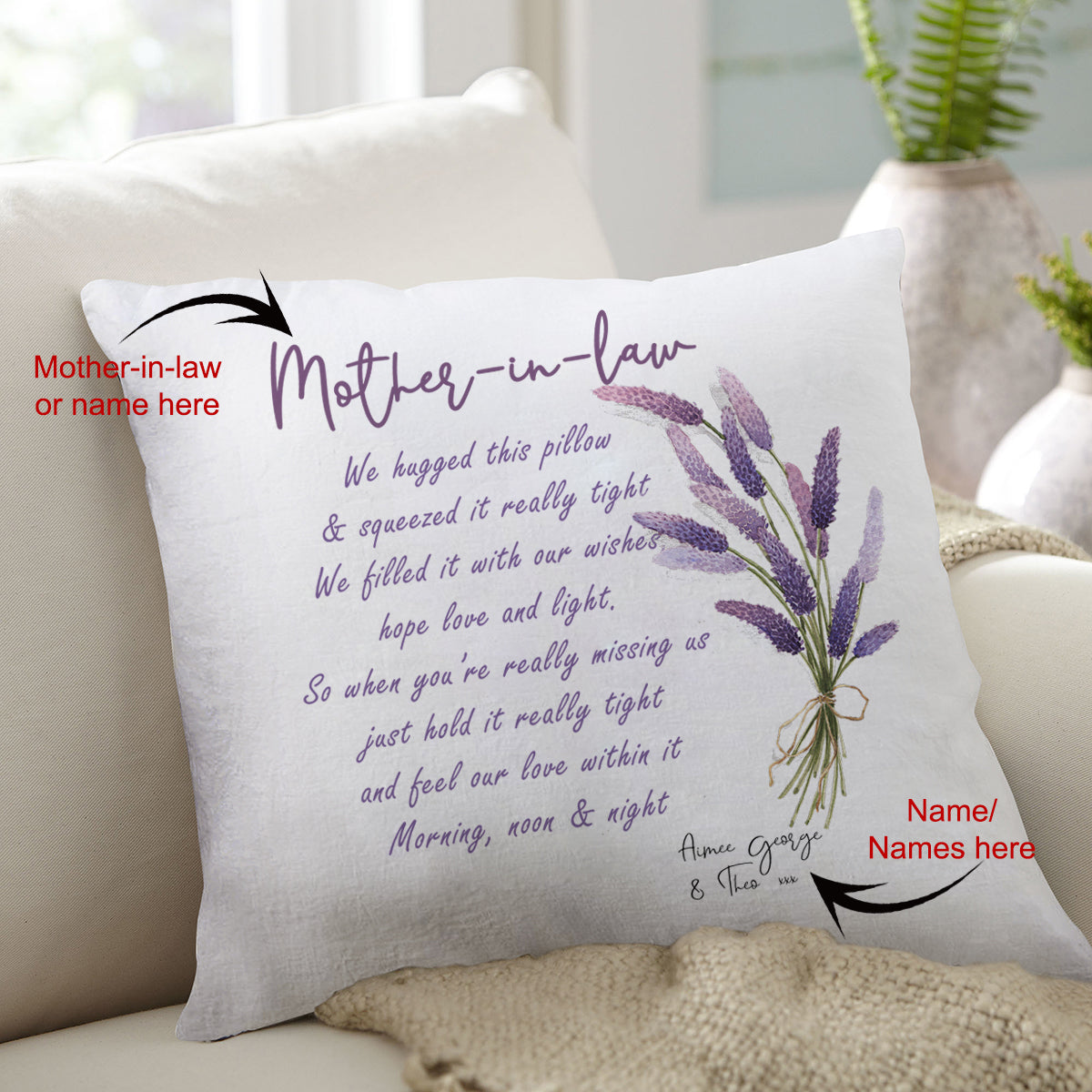 Personalized Pillow Gift For Mom/Mother-in-law