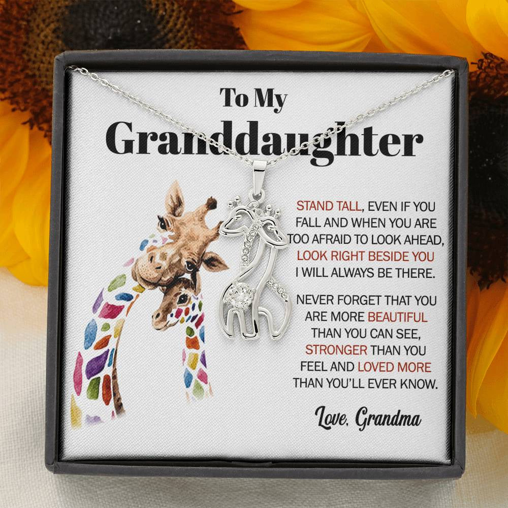 To my Granddaughter Giraffes Necklace Gift